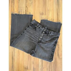 GAP Women Jeans, Charcoal Black High Rise Button Fly Wide Leg Jeans, Sz 10/30